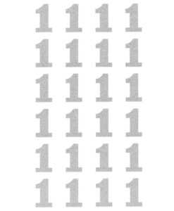 1-tals sølv glitter klistermærker