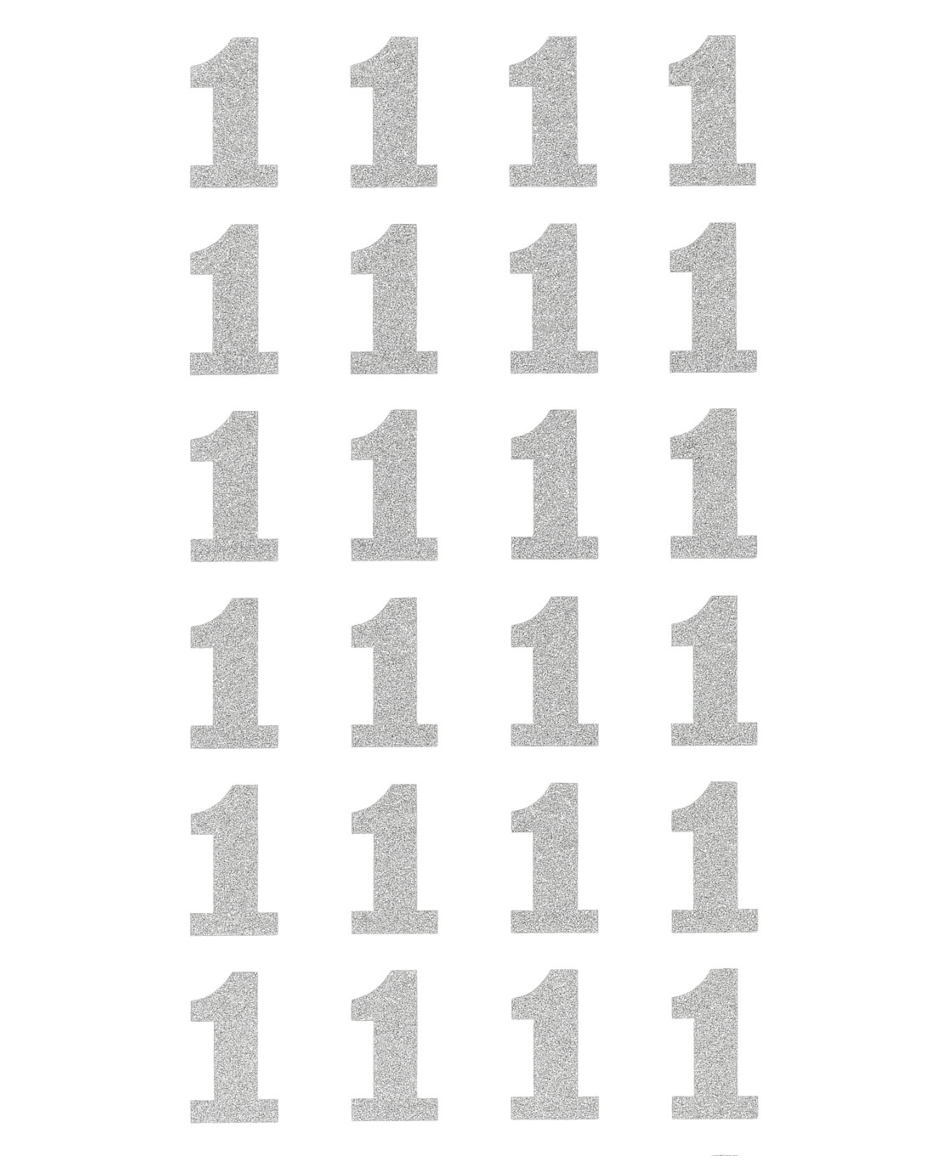 1-tals sølv glitter klistermærker