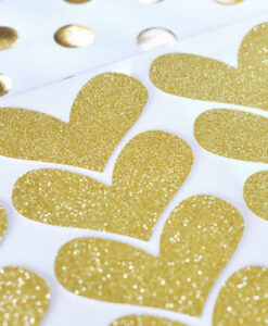 hjerte glitter stickers til kreative projekter og bryllupsinvitationer