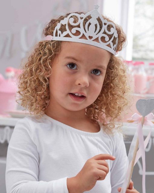 Sølv glitrende prinsesse tiaraer