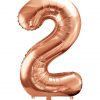 Stor rose gold folie tal ballon - 86 cm. - 2