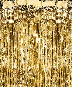 guld glitter gardin til fest