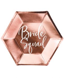 Rose gold Bride Squad tallerkener