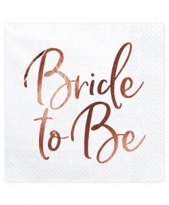 "Bride to be" servietter med rose gold tryk