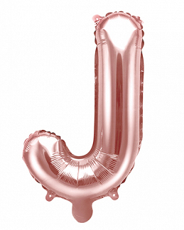 Rose gold bogstav folie balloner - J - 35 cm.