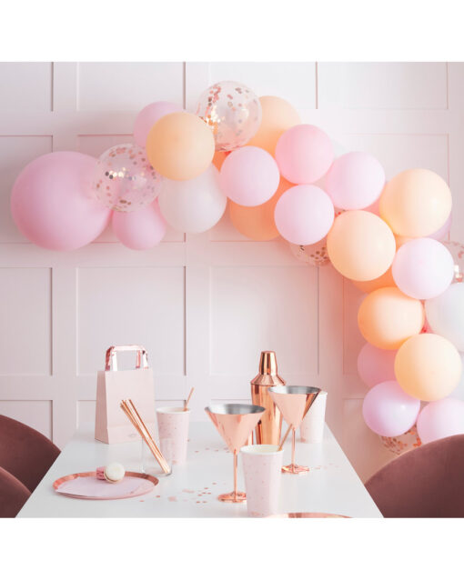 Ballonguirlande - Blush pink, fersken og rose gold