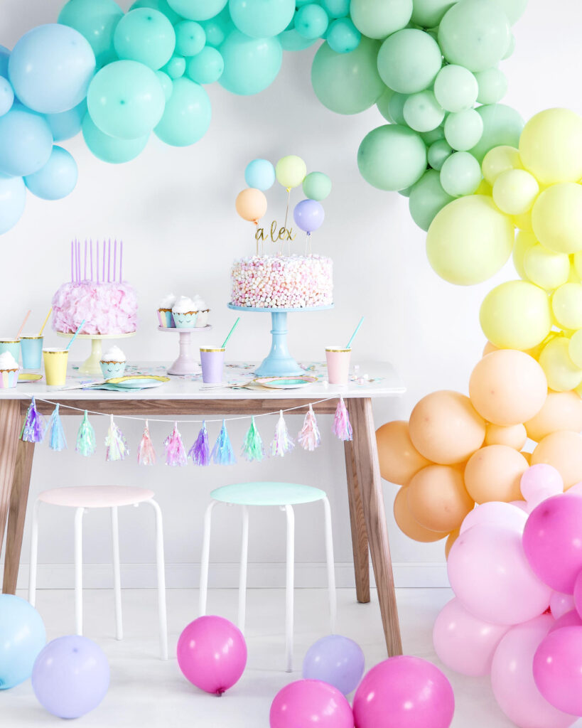 pastelfarvede balloner