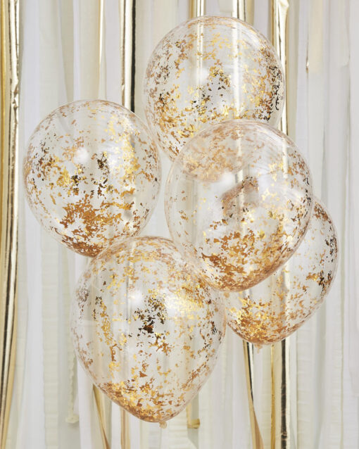 Guld glitter balloner med konfetti