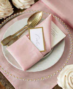 Lyserøde stofservietter