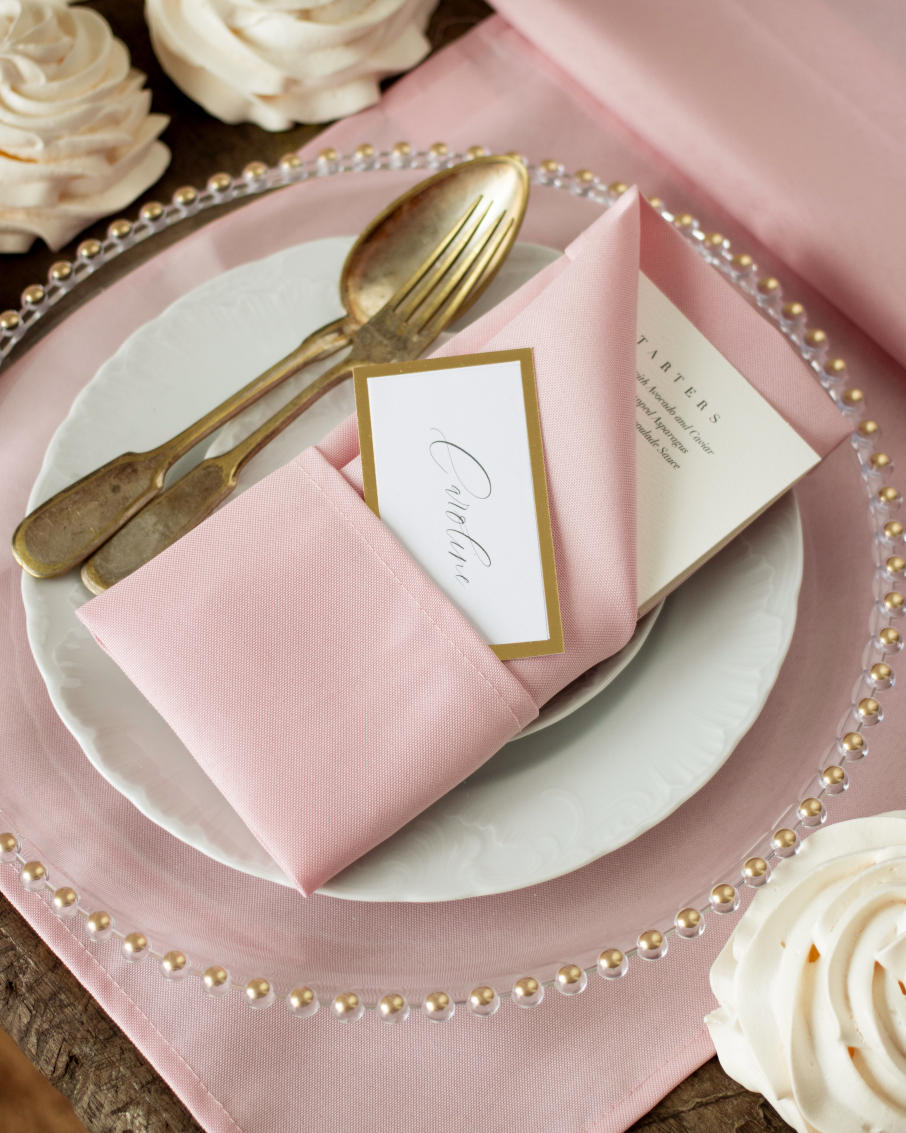 Lyserøde stofservietter