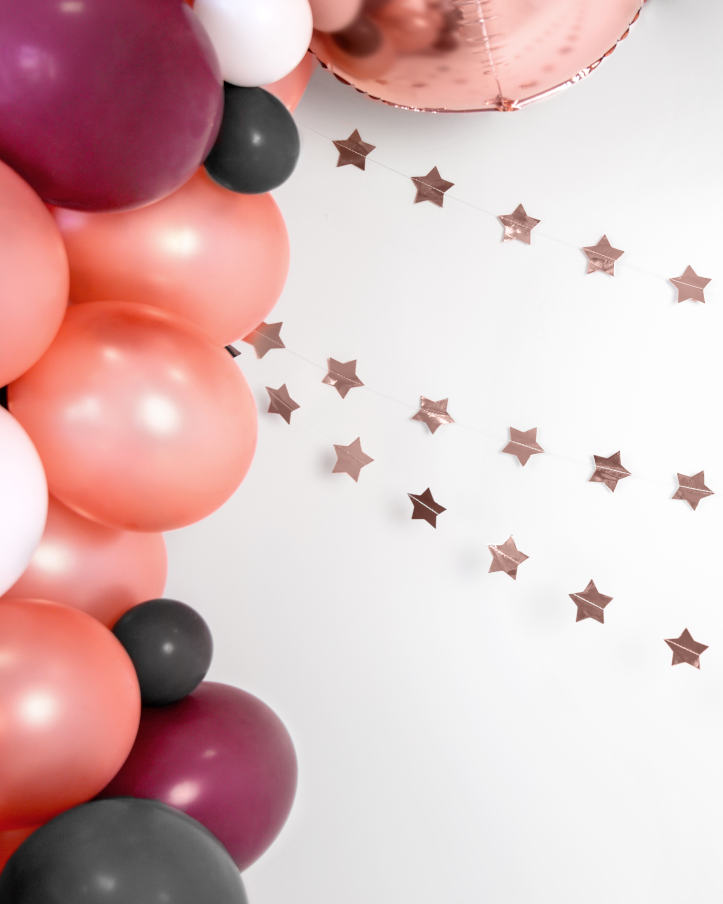Guirlande med rosa guld stjerner - Billede 2