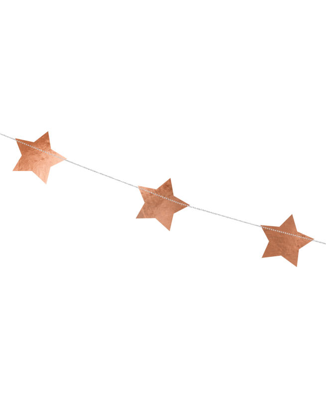Guirlande med rosa guld stjerner - Billede 3