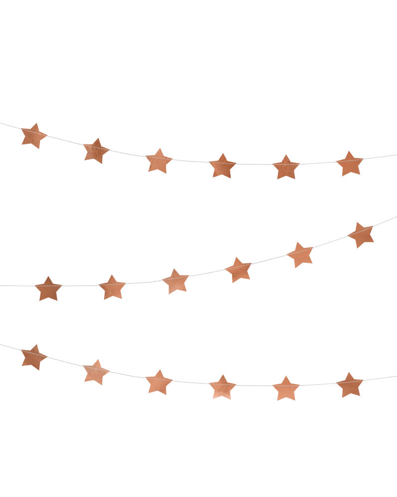 Guirlande med rosa guld stjerner