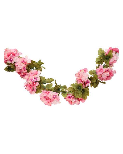 Kunstig lyserød hortensia guirlande