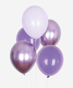 Lilla og lavendel ballon mix - 10 stk.