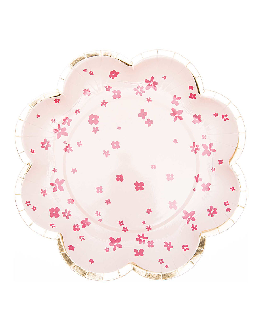 Lyserøde småblomstrede paptallerkner