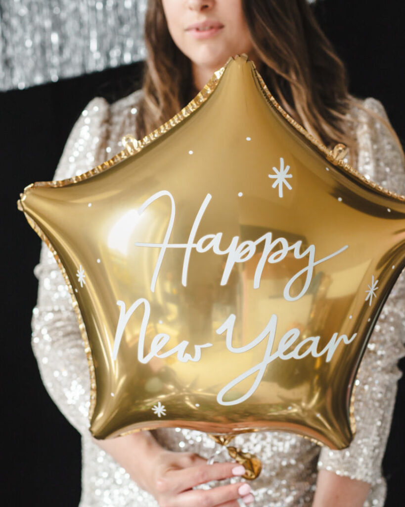 Nytårs guld stjerne ballon