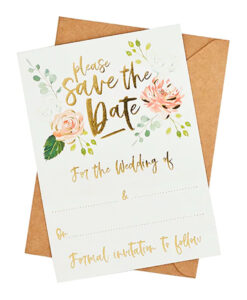 Save the date kort med blomster design