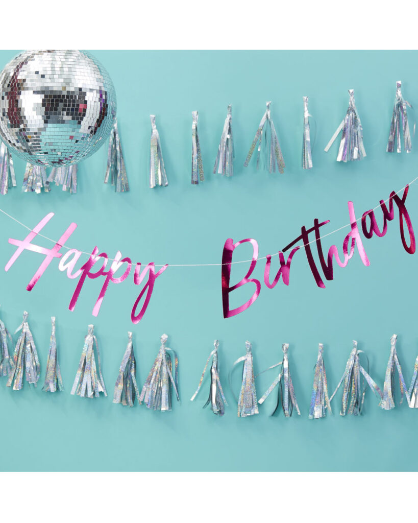 Happy Birthday Buchstabengirlande – Metallic, Für Geburtstagsdeko & Partys