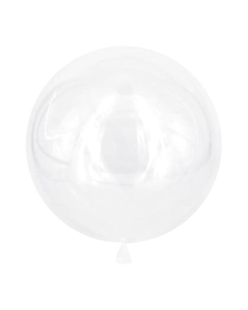 Stor rund transparent ballon - 40 cm.