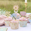 Papir blomster cupcake pynt og food cups