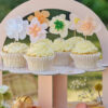 Papir blomster cupcake pynt