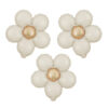 Cremefarvede blomster folieballoner - 3 stk.