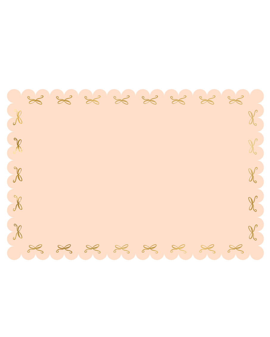 Lyserød papirdug med guld sløjfer