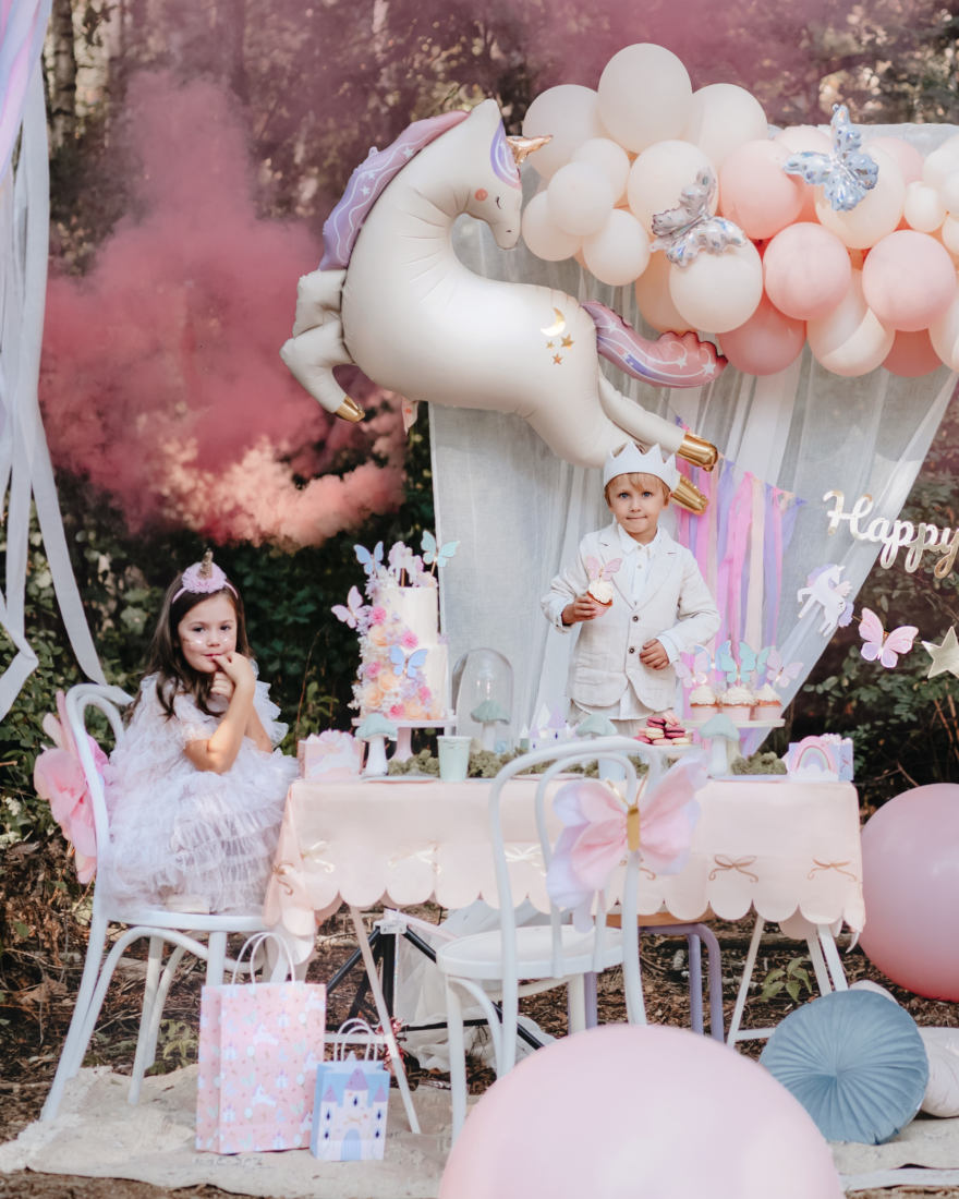 Lyserød papirdug med guld sløjfer - Billede 2