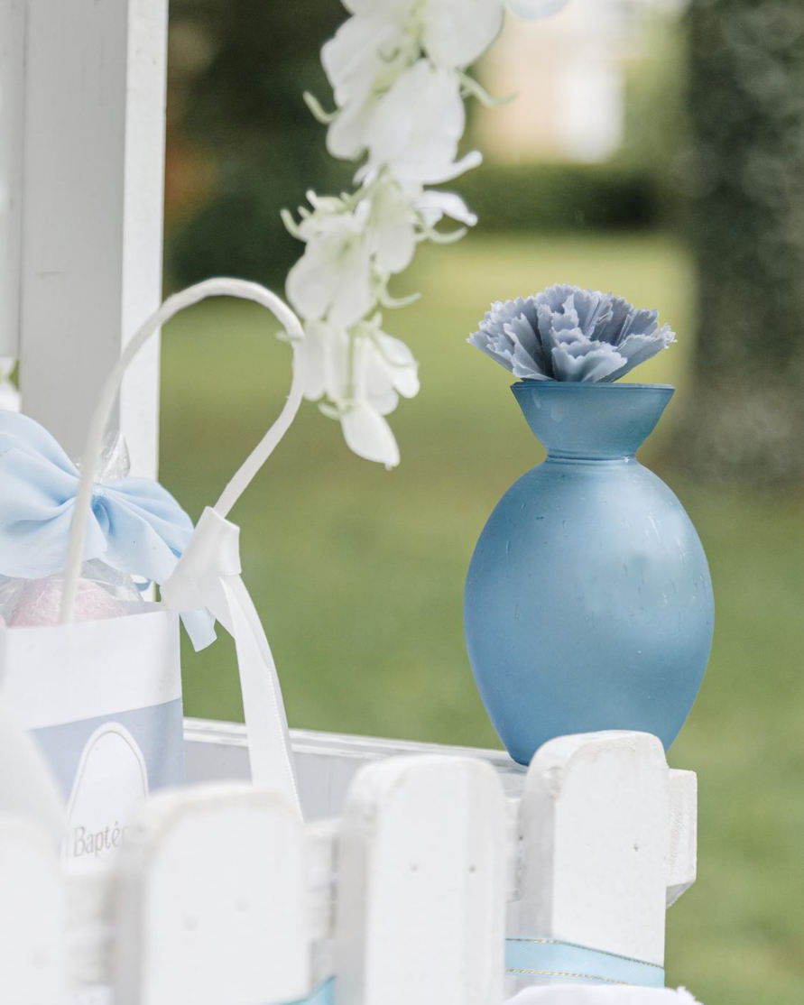 Lille vase - mat blå - Billede 4