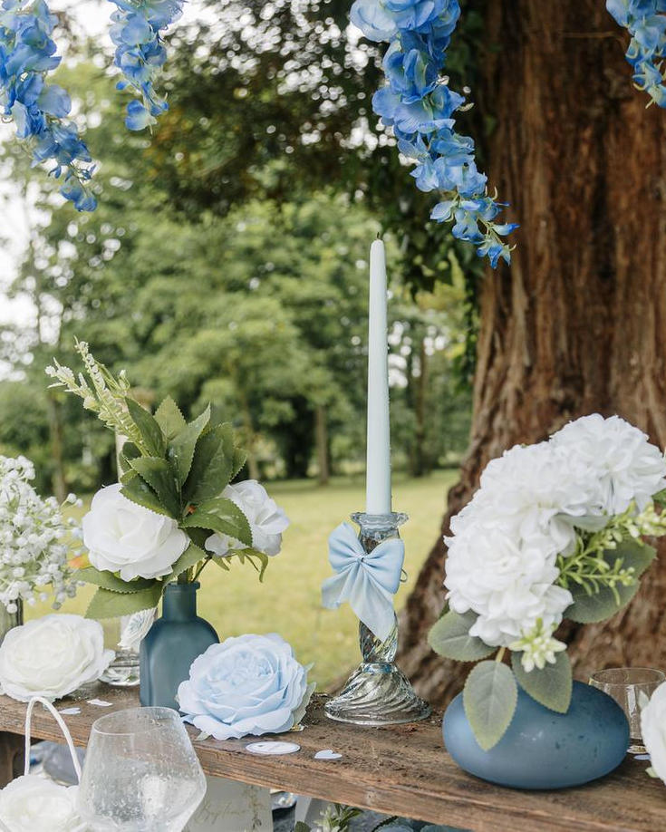 Lille vase - mat blå - Billede 2