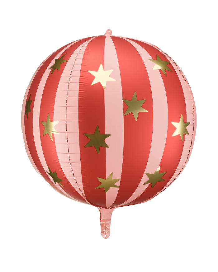 Rød rund cirkus folieballon