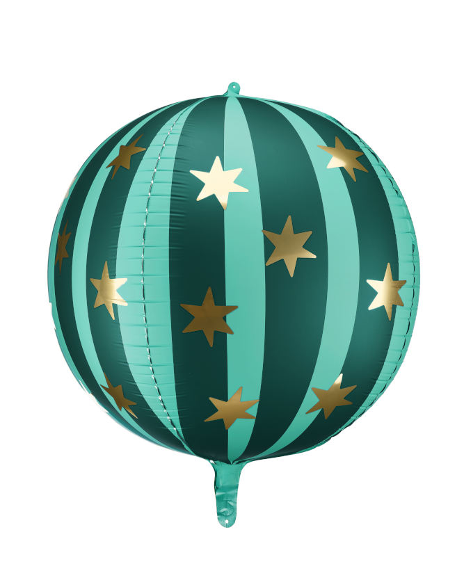 Turkis grøn rund cirkus folieballon