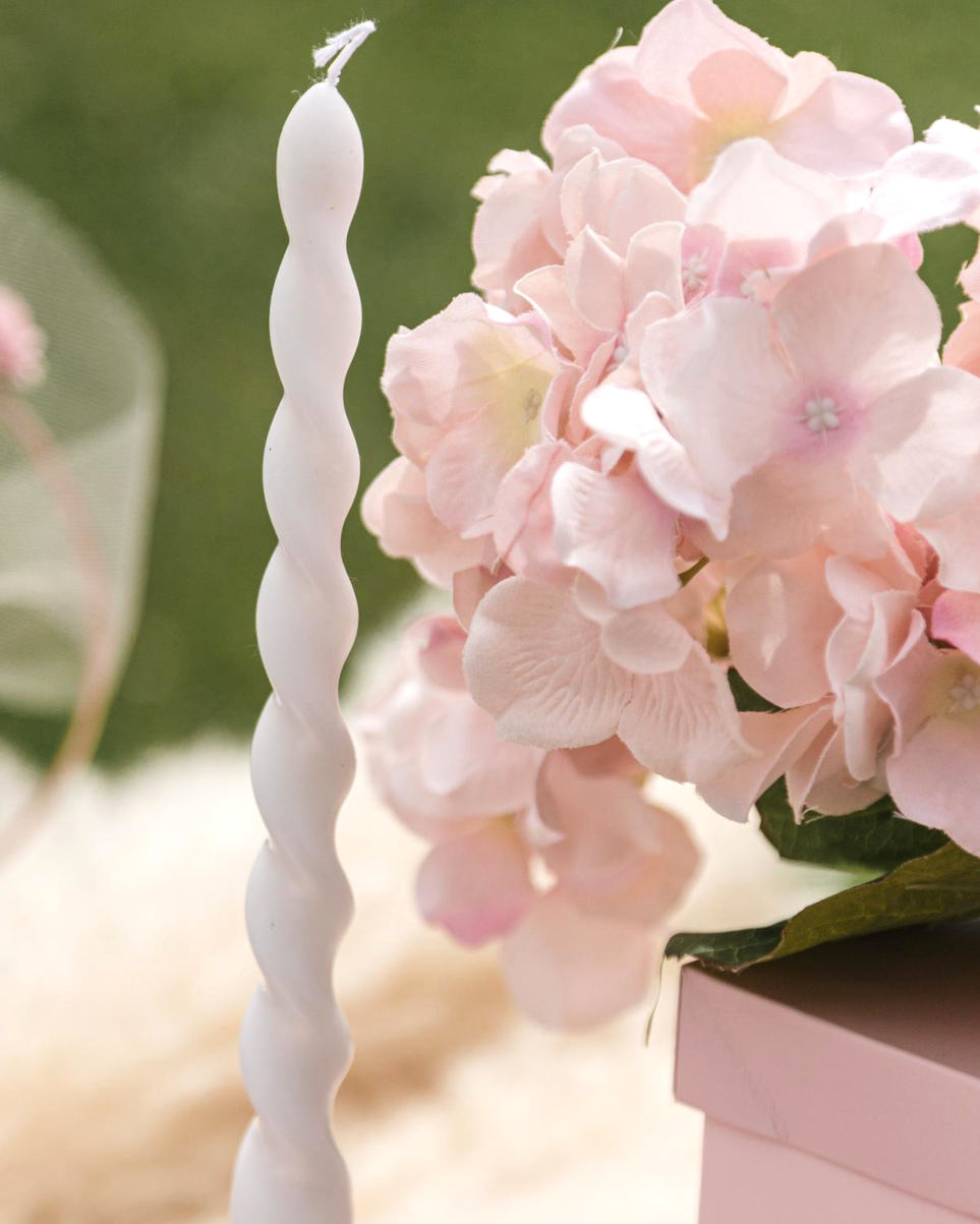 Lyserøde snoede stearinlys - Ø 2,2 x H 25 - Billede 2