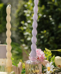 lavendel twist lys 25 cm.