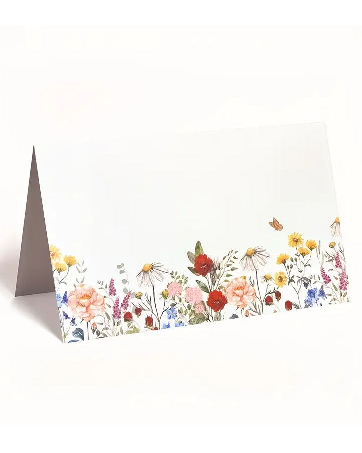 Bordkort med markblomster