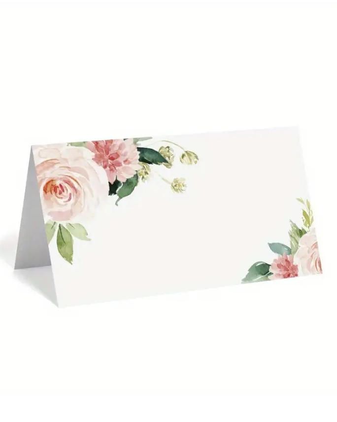 Bordkort med water color blomster