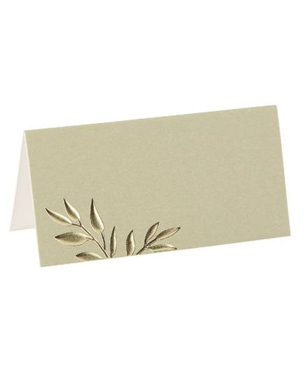 Lysegrønne bordkort med botanisk guld tryk