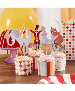 Cirkus cupcake pynt og food cups