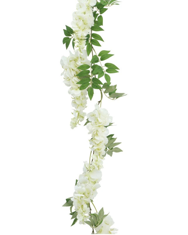 Hvid blåregn guirlande