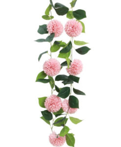 Kunstig lyserød dahlia guirlande
