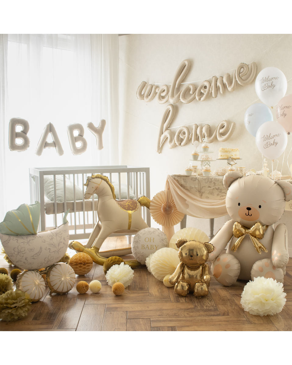 Stor guld folie bamse ballon - Billede 5