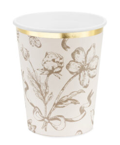 Vintage inspirerede beige papkrus med blomster