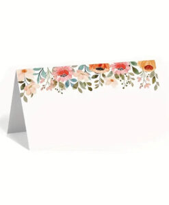 Bordkort med malede blomster