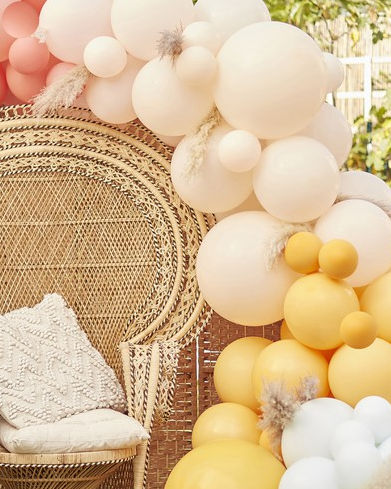 Douce pastelfarvet ballonguirlande - Billede 3