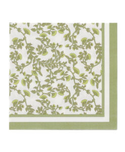 Botaniske grønne og cremefarvede servietter