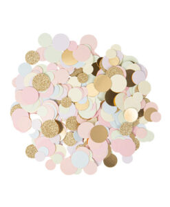 Konfetti - sart pastelfarvet og guld glitter