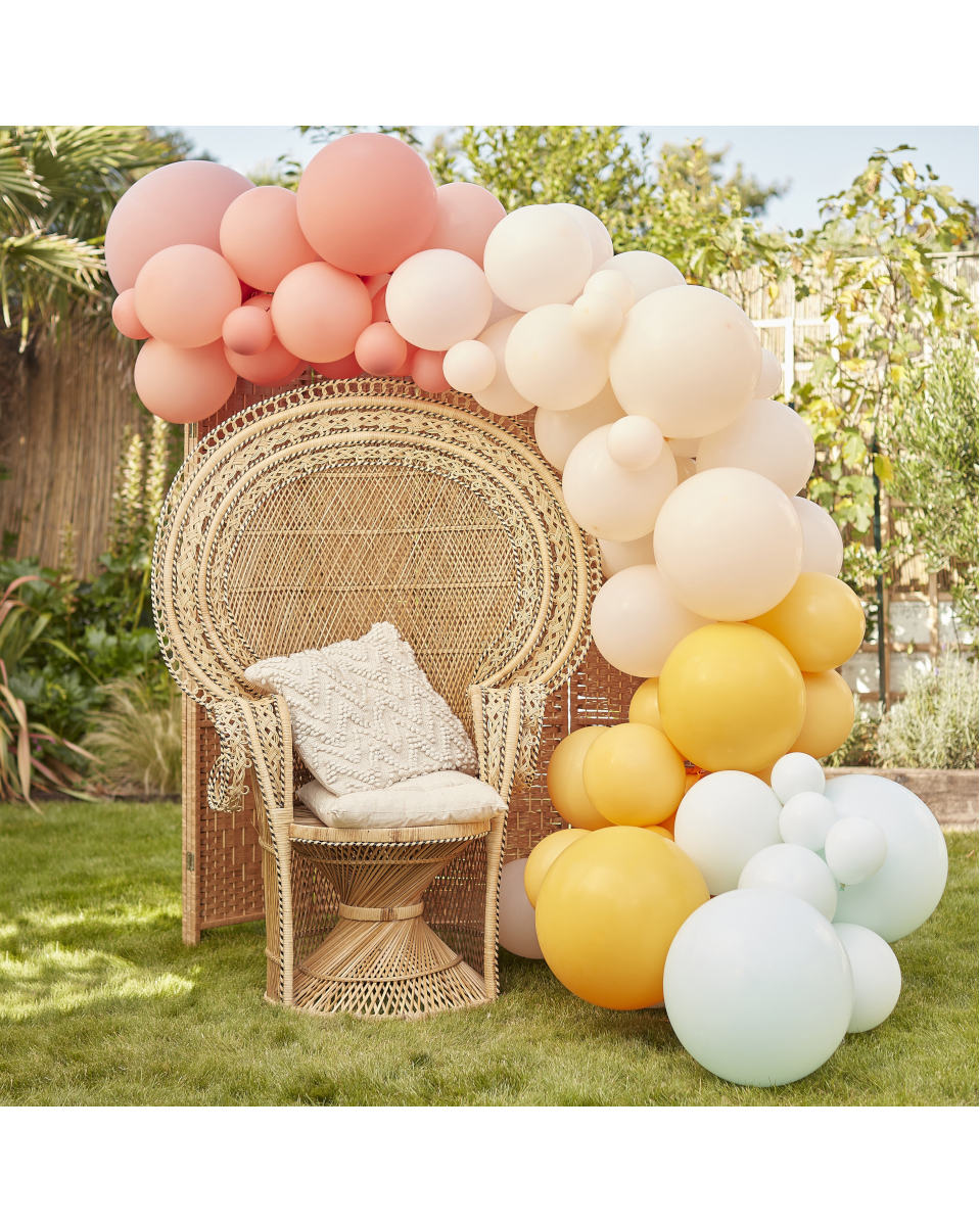 Douce pastelfarvet ballonguirlande