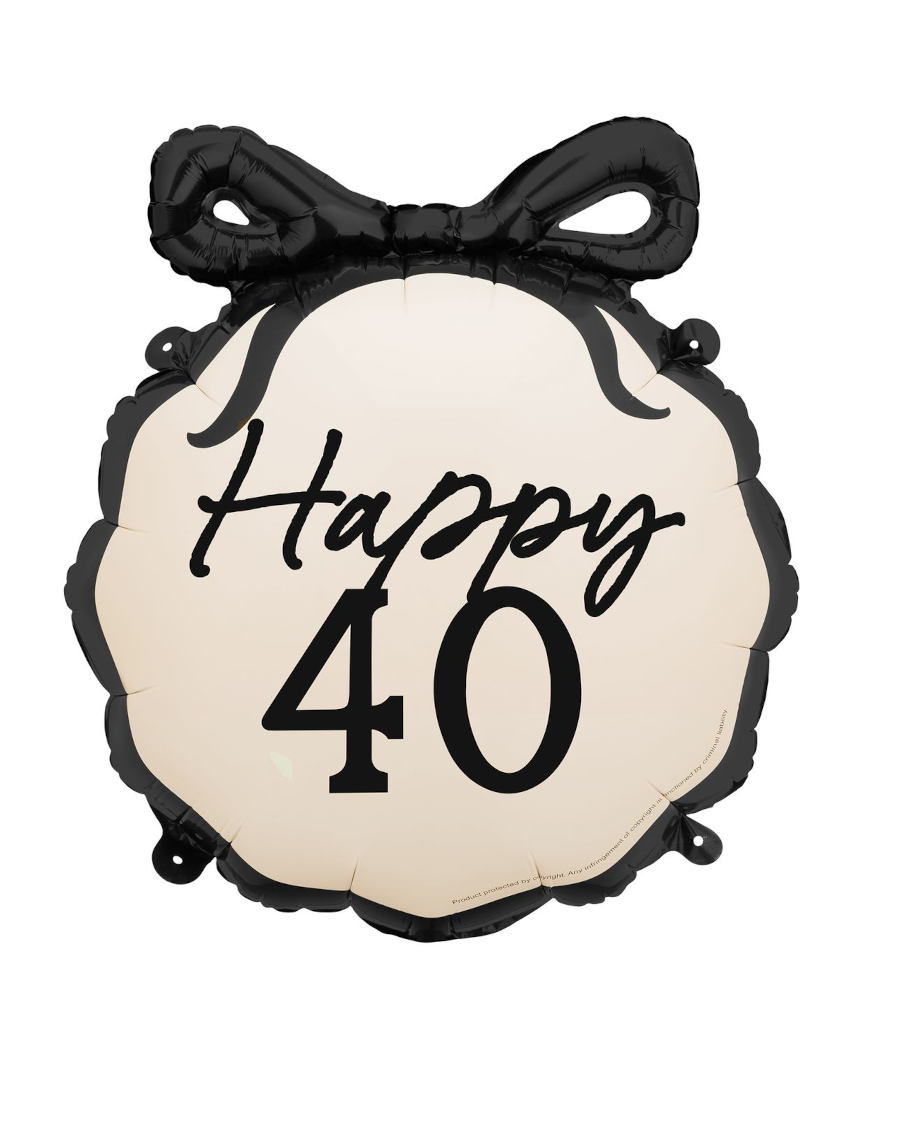 40 års fødselsdags ballon med sløjfe
