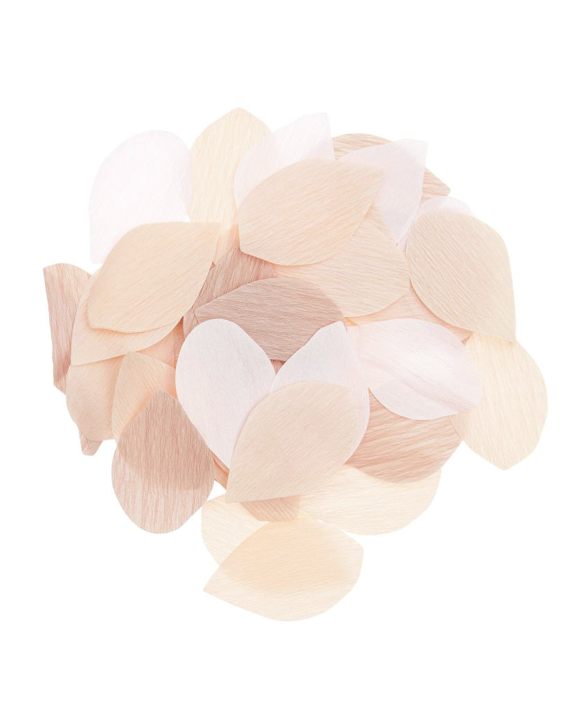 Beige, nude og blush blad konfetti